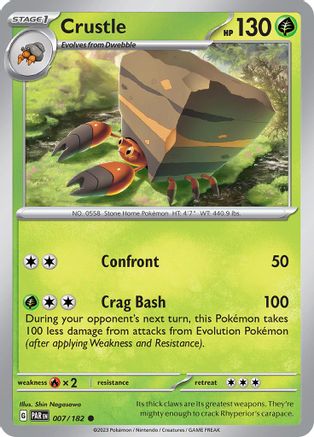 Crustle - 007/182 Reverse Holofoil [SV: Paradox Rift] Pokemon Single Pokémon