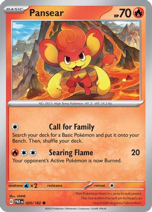 Pansear (20) Reverse Holofoil [SV: Paradox Rift] Pokemon Single Pokémon