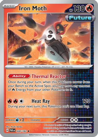 Iron Moth - 028/182 Reverse Holofoil [SV: Paradox Rift] Pokemon Single Pokémon