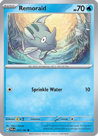 Remoraid (33) Reverse Holofoil [SV04 Paradox Rift] Pokemon Single Pokémon