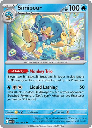 Simipour (42) Reverse Holofoil [SV: Paradox Rift] Pokemon Single Pokémon