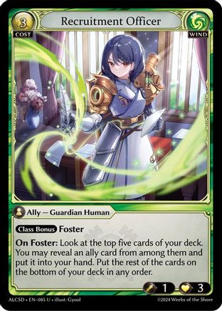 Recruitment Officer (085) [Alchemical Revolution Starter Decks] Grand Archive Single Weebs of the Shore