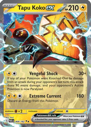 Tapu Koko ex - 068/182 Holofoil [SV: Paradox Rift] Pokemon Single Pokémon