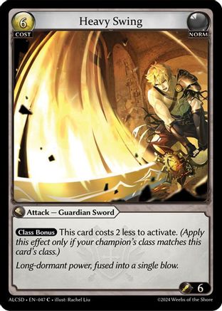 Heavy Swing (047) [Alchemical Revolution Starter Decks] Grand Archive Single Weebs of the Shore