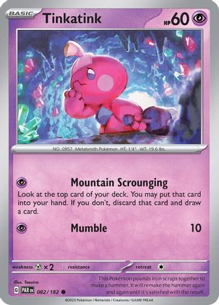 Tinkatink - 082/182 Reverse Holofoil [SV: Paradox Rift] Pokemon Single Pokémon