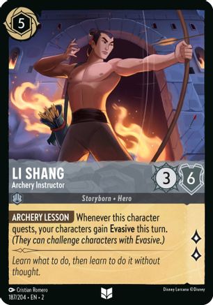 Li Shang - Archery Instructor (187/204) [Rise of the Floodborn] Cold Foil Lorcana Single Disney