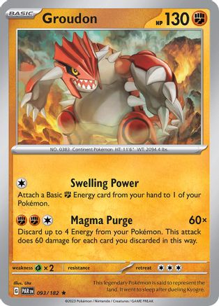 Groudon - 093/182 Holofoil [SV: Paradox Rift] Pokemon Single Pokémon