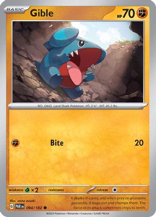 Gible (94) Reverse Holofoil [SV: Paradox Rift] Pokemon Single Pokémon