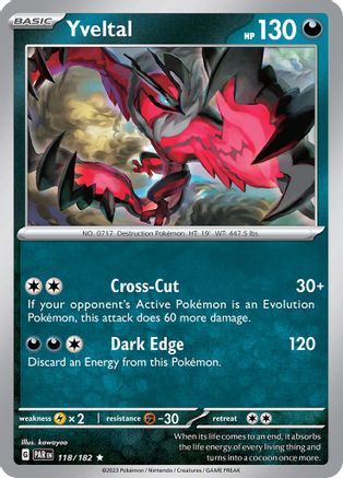 Yveltal - 118/182 Holofoil [SV: Paradox Rift] Pokemon Single Pokémon