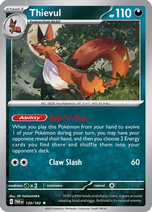 Thievul (120) Reverse Holofoil [SV: Paradox Rift] Pokemon Single Pokémon