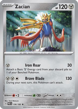 Zacian (136) Reverse Holofoil [SV04 Paradox Rift] Pokemon Single Pokémon