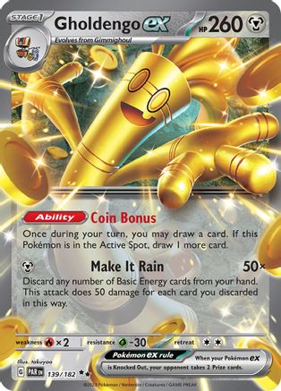 Gholdengo ex - 139/182 Holofoil [SV: Paradox Rift] Pokemon Single Pokémon