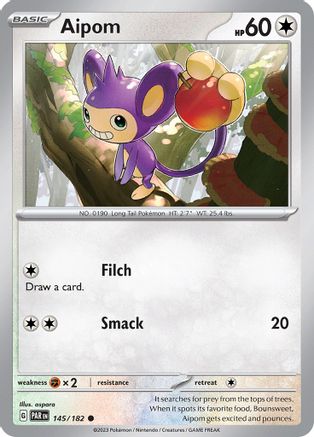 Aipom - 145/182 Reverse Holofoil [SV: Paradox Rift] Pokemon Single Pokémon