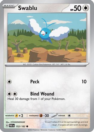 Swablu - 152/182 Reverse Holofoil [SV: Paradox Rift] Pokemon Single Pokémon