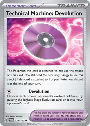 Technical Machine: Devolution (177) Reverse Holofoil [SV: Paradox Rift] Pokemon Single Pokémon