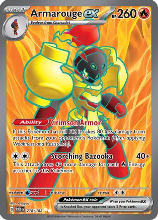 Armarouge ex - 218/182 Holofoil [SV: Paradox Rift] Pokemon Single Pokémon