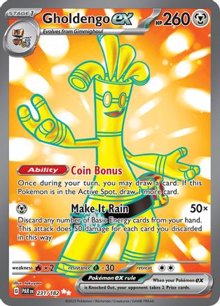 Gholdengo ex - 231/182 Holofoil [SV: Paradox Rift] Pokemon Single Pokémon