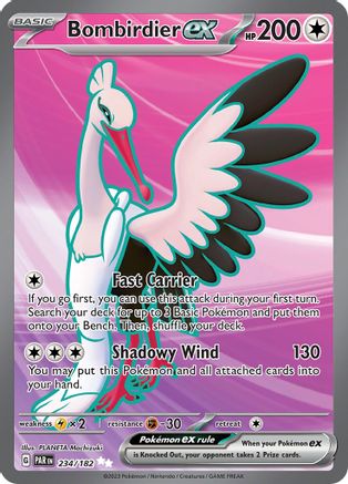 Bombirdier ex - 234/182 Holofoil [SV: Paradox Rift] Pokemon Single Pokémon