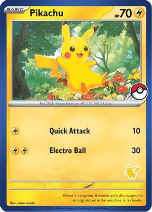 Pikachu (Blue Border) () [Misc: My First Battle] Pokemon Single Pokémon