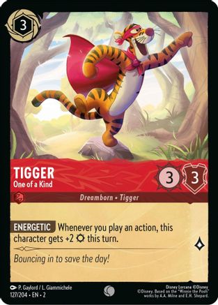Tigger - One of a Kind (127/204) [Rise of the Floodborn] Lorcana Single Disney