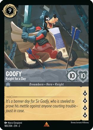 Goofy - Knight for a Day (180/204) [Rise of the Floodborn] Cold Foil Lorcana Single Disney