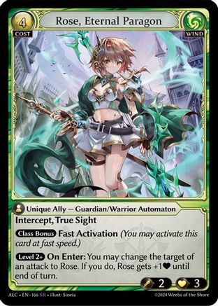 Rose, Eternal Paragon (166) [Alchemical Revolution] Foil Grand Archive Single Weebs of the Shore