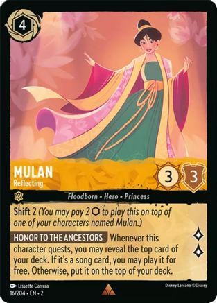 Mulan - Reflecting (16/204) [Rise of the Floodborn] Lorcana Single Disney