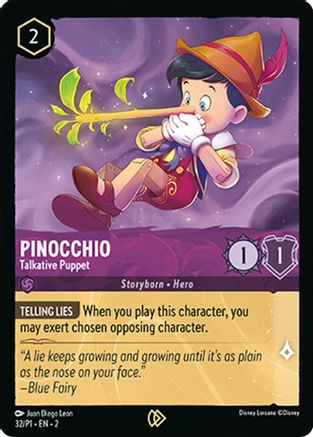 Pinocchio - Talkative Puppet (32) [Disney Lorcana Promo Cards] Cold Foil Lorcana Single Disney