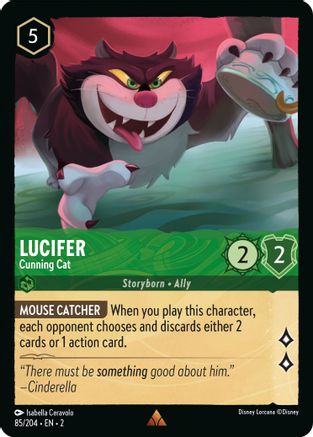 Lucifer - Cunning Cat (85/204) [Rise of the Floodborn] Lorcana Single Disney