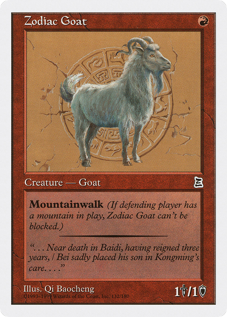 Zodiac Goat (PTK-132) [Oldschool] Portal Three Kingdoms MTG Single Wizards of the Coast