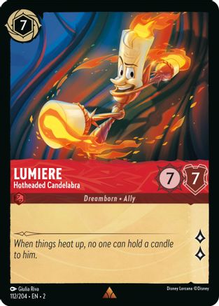 Lumiere - Hotheaded Candelabra (112/204) [Rise of the Floodborn] Lorcana Single Disney