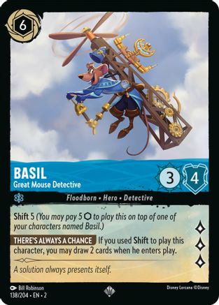 Basil - Great Mouse Detective (138/204) [Rise of the Floodborn] Lorcana Single Disney