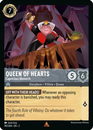 Queen of Hearts - Capricious Monarch (192/204) [Rise of the Floodborn] Lorcana Single Disney