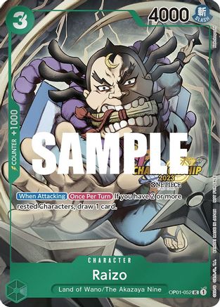 Raizo (CS 2023 Event Pack) (OP01-052) [One Piece Promotion Cards] Foil One Piece Single Bandai