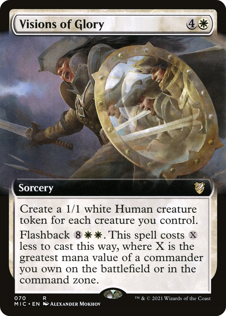 Visions of Glory (MIC-070) [Midnight Hunt Commander] (Extended Art) MTG Single Wizards of the Coast