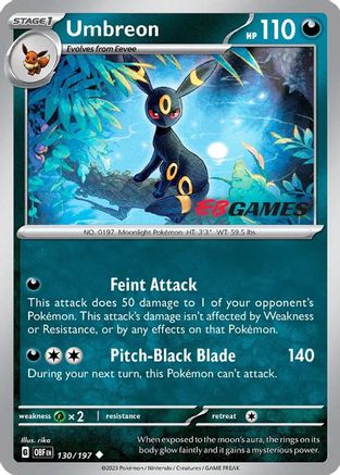 Umbreon - 130/197 (EBGames Exclusive) Reverse Holofoil [Misc: Cards & Products] Pokemon Single Pokémon