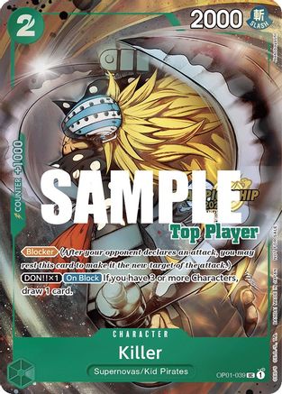 Killer (CS 2023 Top Players Pack) (OP01-039) [One Piece Promotion Cards] Foil One Piece Single Bandai
