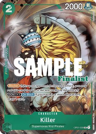 Killer (CS 2023 Top Players Pack) [Finalist] (OP01-039) [One Piece Promotion Cards] Foil One Piece Single Bandai