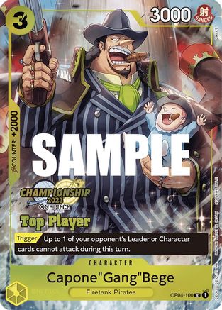 Capone"Gang"Bege (CS 2023 Top Players Pack) (OP04-100) [One Piece Promotion Cards] Foil One Piece Single Bandai