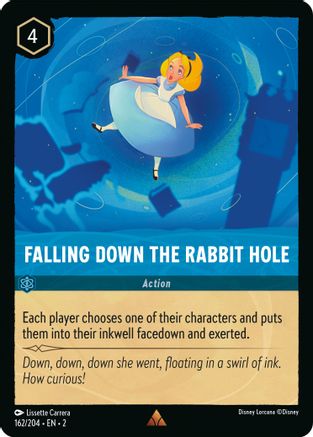 Falling Down the Rabbit Hole (162/204) [Rise of the Floodborn] Cold Foil Lorcana Single Disney