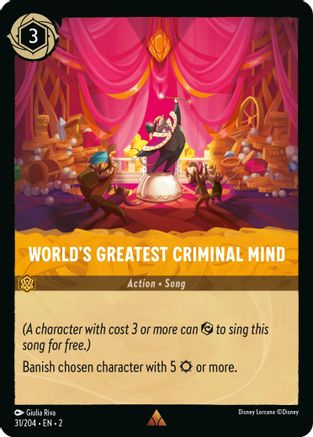 World's Greatest Criminal Mind (31/204) [Rise of the Floodborn] Lorcana Single Disney