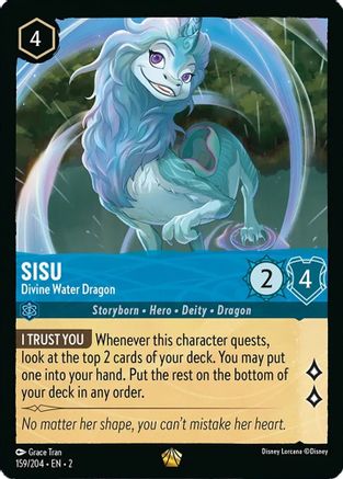 Sisu - Divine Water Dragon (159/204) [Rise of the Floodborn] Cold Foil Lorcana Single Disney