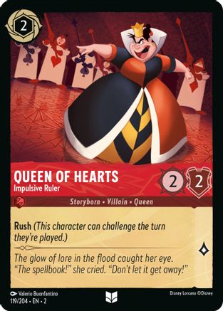 Queen of Hearts - Impulsive Ruler (119/204) [Rise of the Floodborn] Cold Foil Lorcana Single Disney