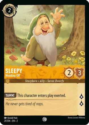 Sleepy - Nodding Off (21/204) [Rise of the Floodborn] Cold Foil Lorcana Single Disney