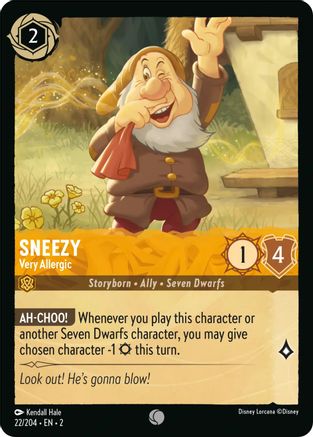 Sneezy - Very Allergic (22/204) [Rise of the Floodborn] Lorcana Single Disney