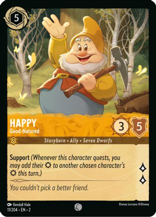 Happy - Good-Natured (11/204) [Rise of the Floodborn] Lorcana Single Disney