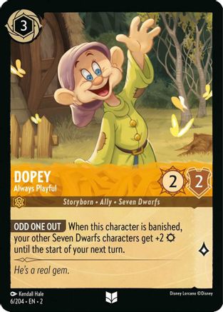 Dopey - Always Playful (6/204) [Rise of the Floodborn] Lorcana Single Disney