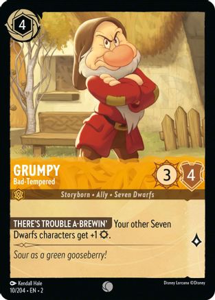 Grumpy - Bad-Tempered (10/204) [Rise of the Floodborn] Cold Foil Lorcana Single Disney
