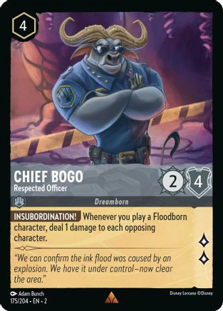 Chief Bogo - Respected Officer (175/204) [Rise of the Floodborn] Lorcana Single Disney