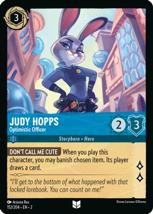 Judy Hopps - Optimistic Officer (152/204) [Rise of the Floodborn] Cold Foil Lorcana Single Disney